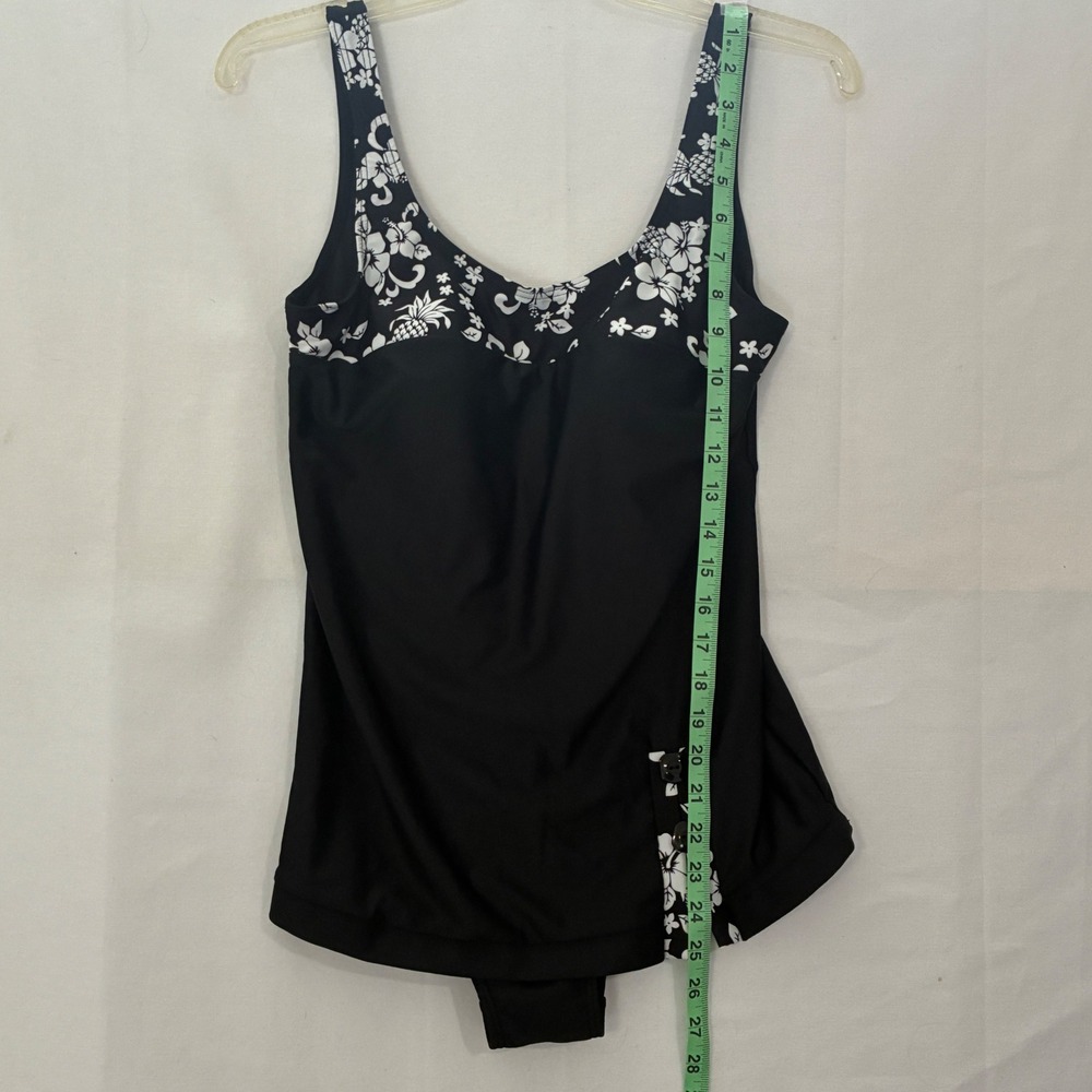 Blair Swimsuit Romper Women 10 Black Floral Tummy Trimmer One Piece Swimwear NWT - Picture 6 of 8